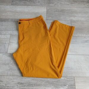 Short Par 4 Golf Pants Mens 36x32 Orange Polyester Spandex Trousers